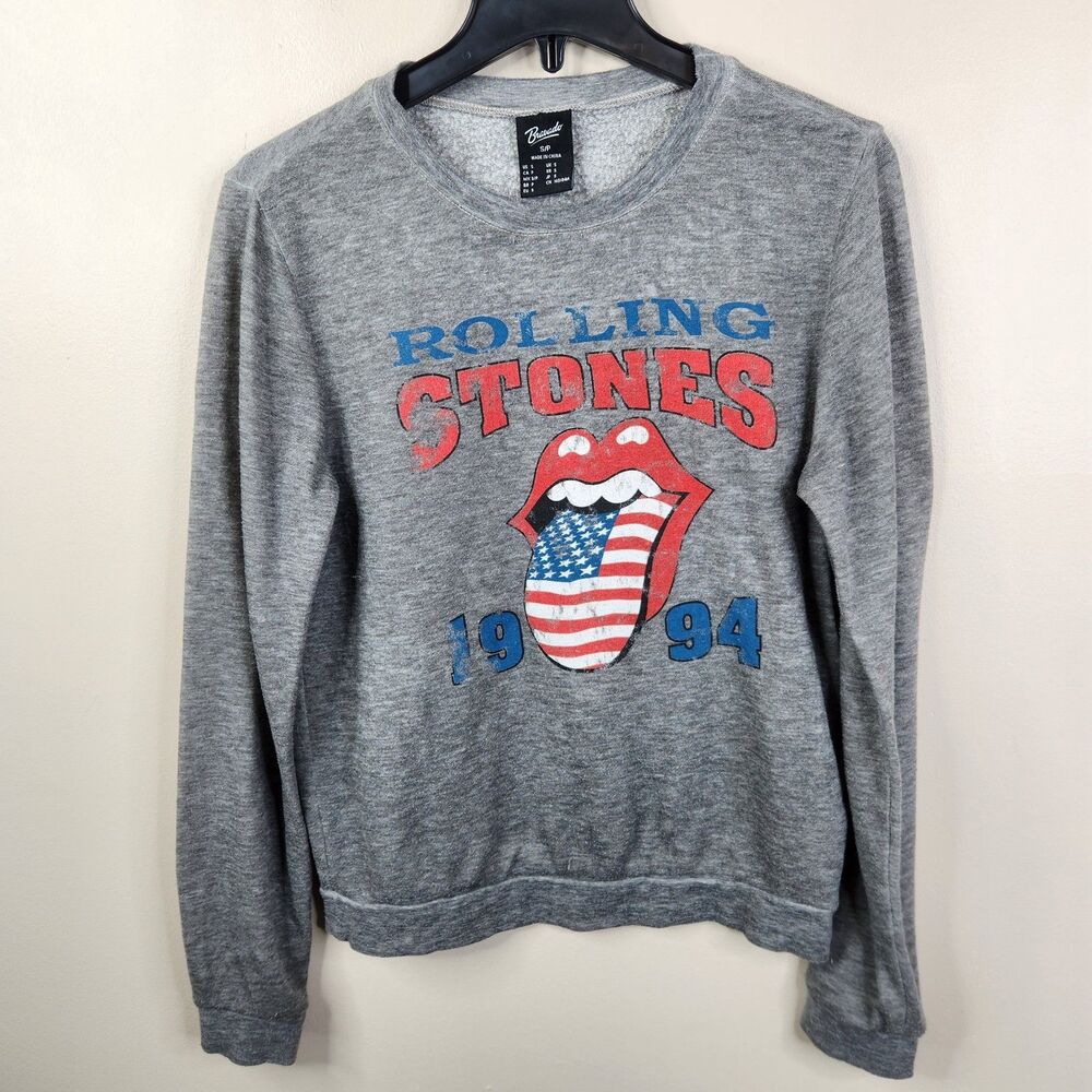 Bravado Womens Rolling Stones 1994 Vodoo Lounge Crew Neck Burnout Sweatshirt S